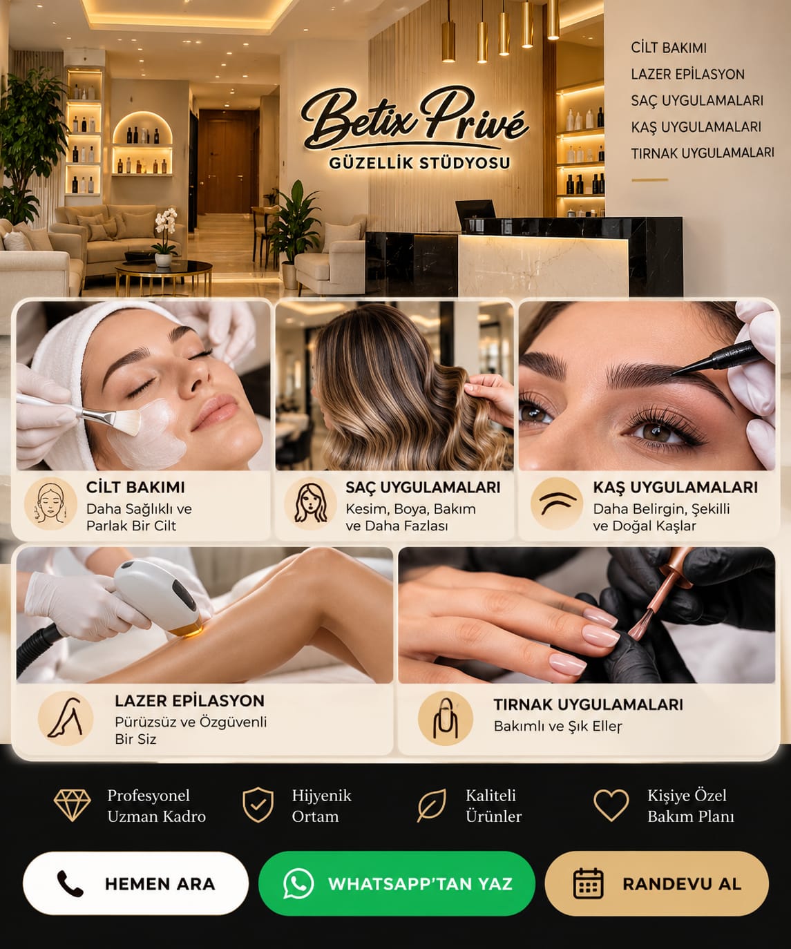 Betix Privé Güzellik Stüdyosu tanıtımı ve hizmetleri
